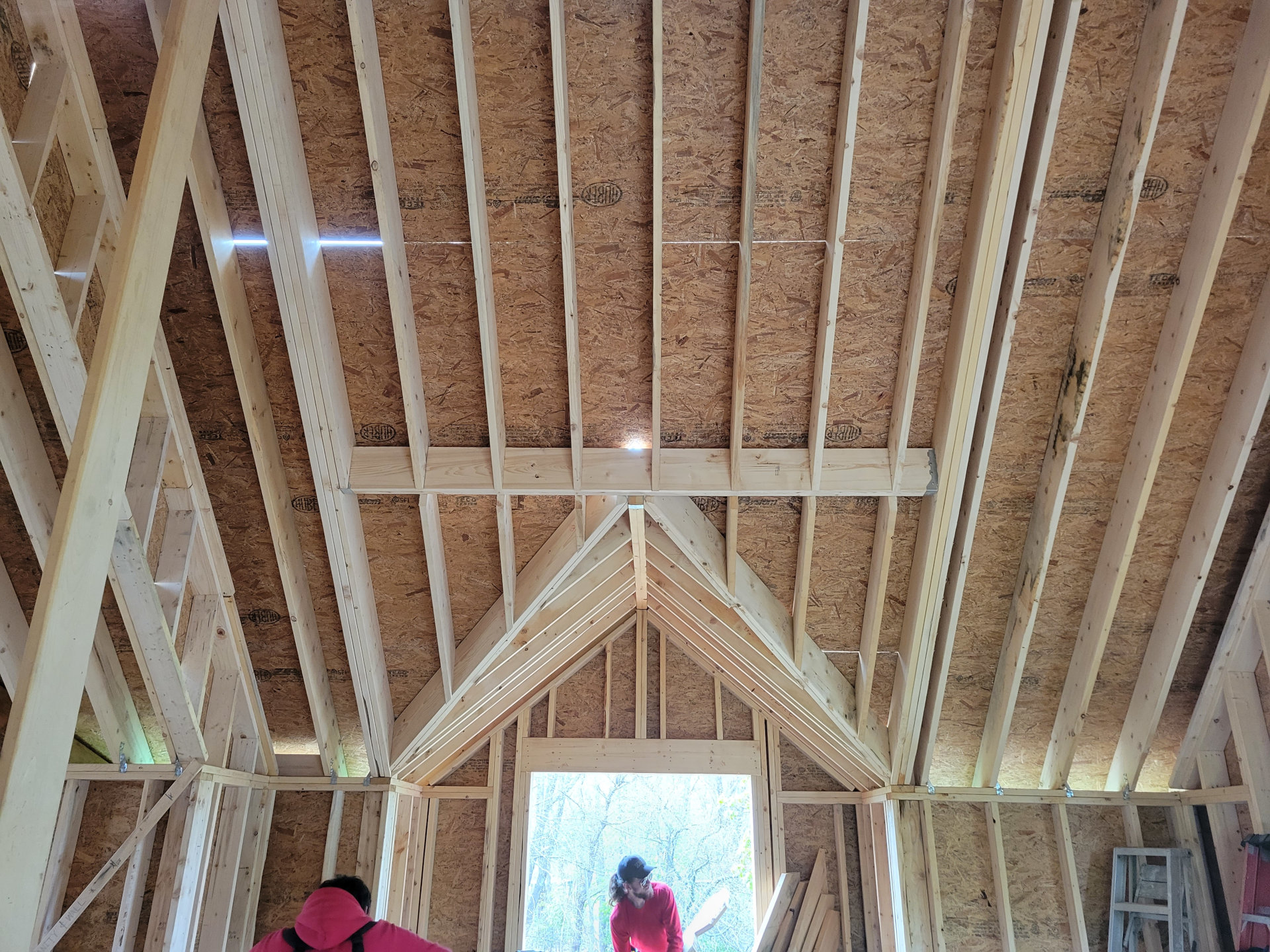 Dormer frame in Concord residence.