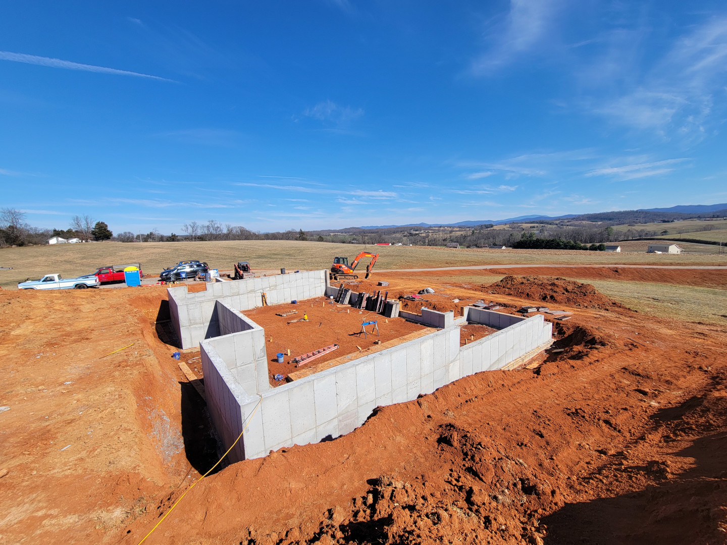 Concrete foundation walls for Limestone residence.