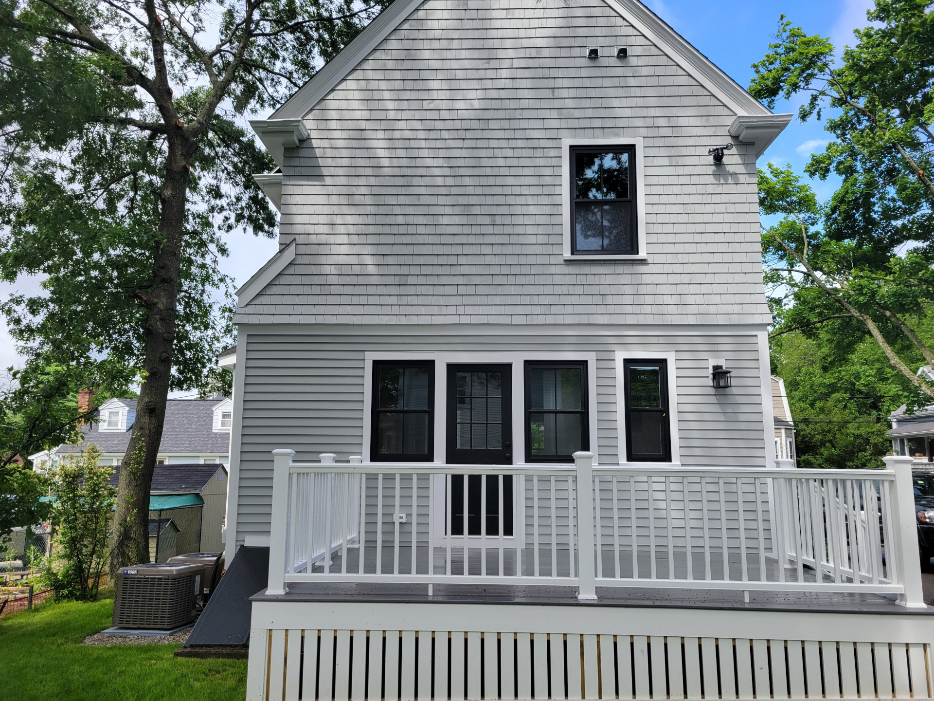 Rear shot of Newton residence.